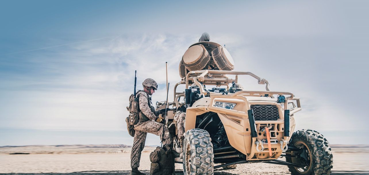military radar system in the desert